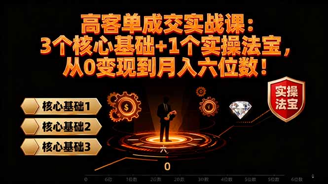 高 客单成交实战课:3个核心基础+1个实操法宝,从0变现到月入六位数!-AI学习资源网