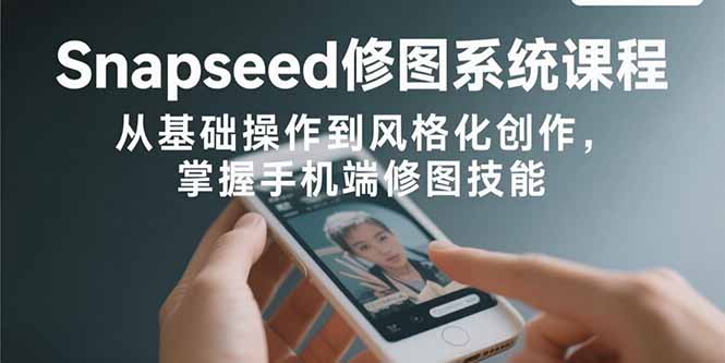 Snapseed修图系统课程：从基础操作到风格化创作，掌握手机端修图技能-AI学习资源网