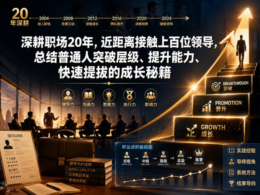 付费文章：深耕职场20年，近距离接触上百位领导，总结普通人突破层级、提升能力、快速提拔的成长秘籍(全网独家干货)-AI学习资源网