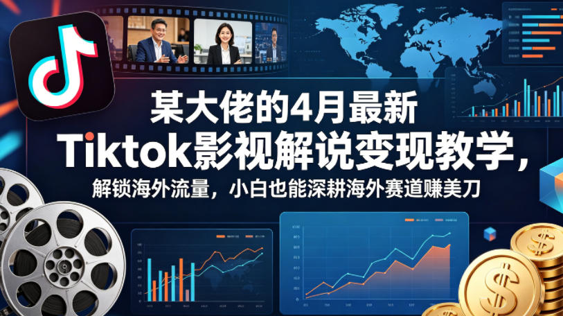 某大佬的4月最新Tiktok影视解说变现教学，解锁海外流量，小白也能深耕海外赛道賺美刀-AI学习资源网