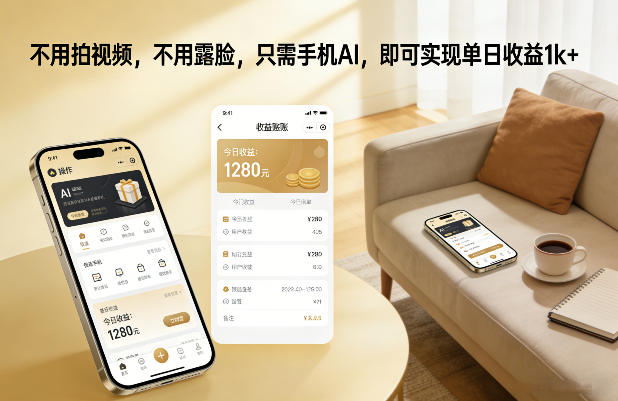 不用拍视频，不用露脸，只需手机AI，即可实现单日收益1k+【揭秘】-AI学习资源网