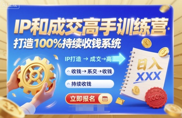 带你成为IP和成交高手的训练营，打造100%持续收钱系统-AI学习资源网
