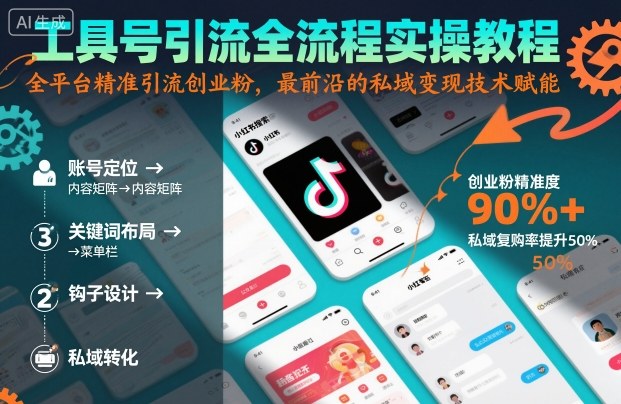 工具号引流全流程保姆级实操教程，全平台精准引流创业粉，最前沿的私域变现技术赋能-AI学习资源网