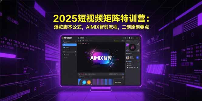 2025短视频矩阵特训营：爆款脚本公式，AIMIX智剪流程，二创原创要点-AI学习资源网