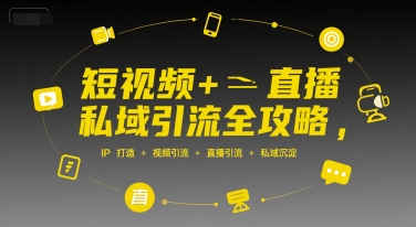 短视频+直播私域引流全攻略，IP打造 +视频引流 +直播引流 +私域沉淀-AI学习资源网
