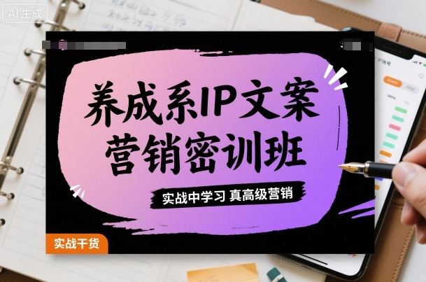 养成系IP文案营销密训班，实战中学习真高级营销-AI学习资源网