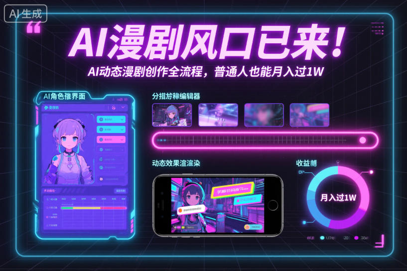 AI漫剧风口已来！AI动态漫剧创作全流程，普通人也能月入过1W-AI学习资源网