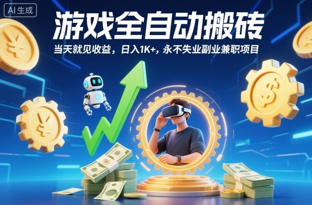 游戏全自动搬砖,当天就见收益,日入1K+,永不失业副业兼职项目【揭秘】-AI学习资源网