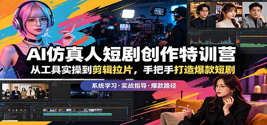 AI仿真人短剧创作特训营：从工具实操到剪辑拉片，手把手打造爆款短剧-AI学习资源网