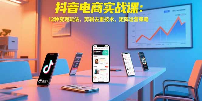抖音电商实战课：12种变现玩法，剪辑去重技术，矩阵运营策略-AI学习资源网