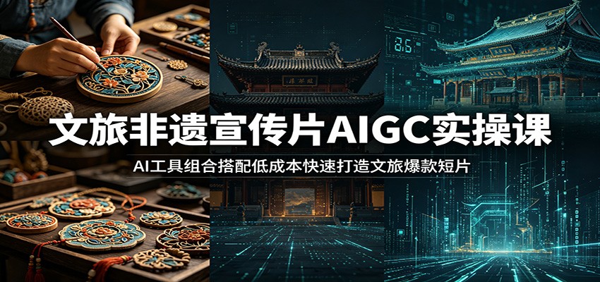 文旅非遗宣传片AIGC实操课：AI工具组合搭配低成本快速打造文旅爆款短片-AI学习资源网