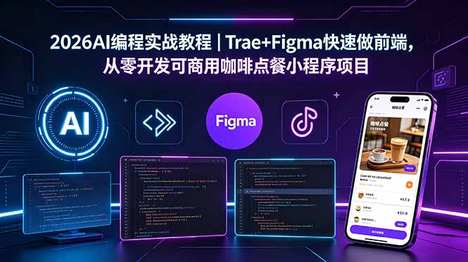 2026AI编程实战教程|Trae+Figma快速做前端,从零开发可商用咖啡点餐小程序项目-AI学习资源网