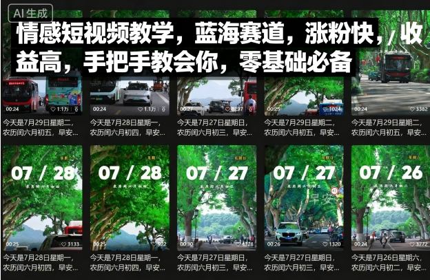 情感短视频教学，蓝海赛道，涨粉快，收益高，手把手教会你，零基础必备-AI学习资源网