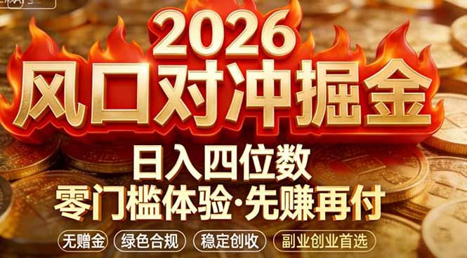 2026美金对冲套利，无赠金对冲策略保驾护航，低门槛易上手实操。单人单日收益2000+-AI学习资源网
