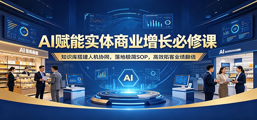 AI赋能实体商业增长必修课：知识库搭建人机协同，落地极简SOP，高效拓客业绩翻倍-AI学习资源网