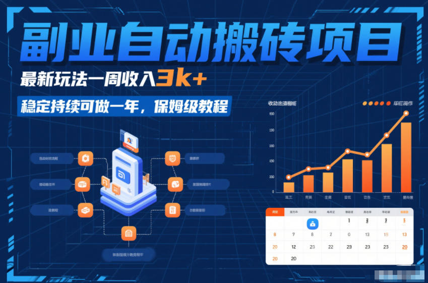 副业自动搬砖项目，最新玩法一周收入3k+，稳定持续可做一年，保姆级教程【揭秘】-AI学习资源网