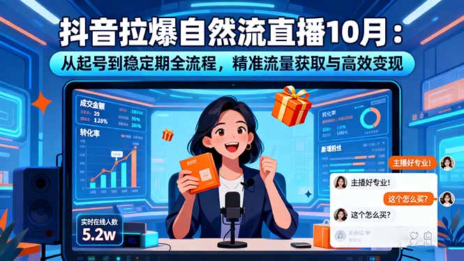 抖音拉爆自然流直播10月：从起号到稳定期全流程，精准流量获取与高效变现-AI学习资源网