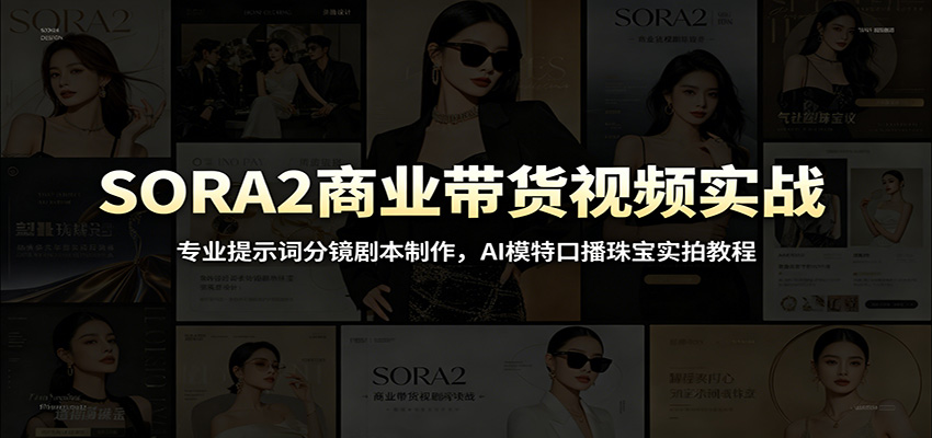 SORA2商业带货视频实战：专业提示词分镜剧本制作，AI模特口播珠宝实拍教程-AI学习资源网
