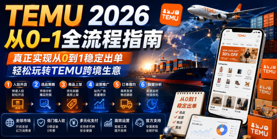 TEMU 2026从0-1全流程指南，真正实现从0到1稳定出单，轻松玩转TEMU跨境生意-AI学习资源网