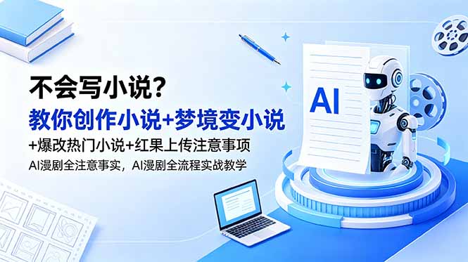 不会写小说？教你创作小说+梦境变小说+爆改热门小说+红果上传注意事项，AI漫剧全流程实战教学-AI学习资源网