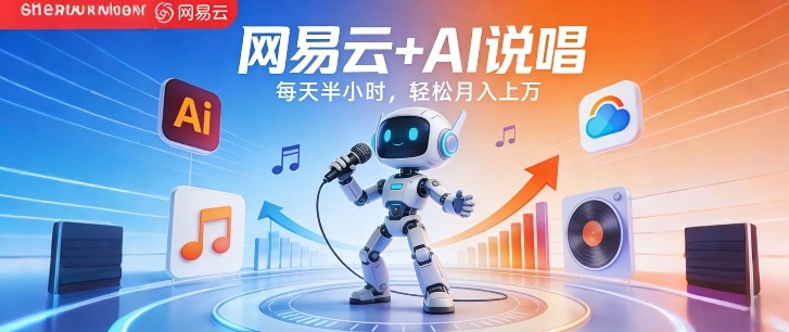 网易云+AI说唱，每天半小时，AI内容创作+流量变现，轻松月入1W-AI学习资源网