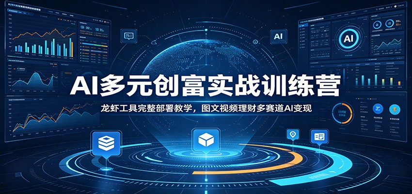 AI多元创富实战训练营：龙虾工具完整部署教学，图文视频理财多赛道AI变现-AI学习资源网