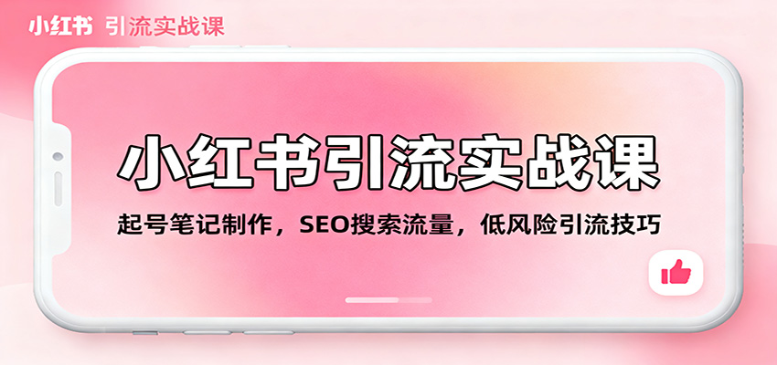 小红书引流实战课:起号笔记制作,SEO搜索流量,低风险引流技巧-AI学习资源网