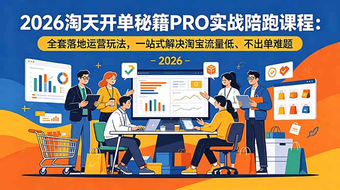 2026淘天开单秘籍PRO实战陪跑课程-更新：全套落地运营玩法，一站式解决淘宝流量低、不出单难题-AI学习资源网