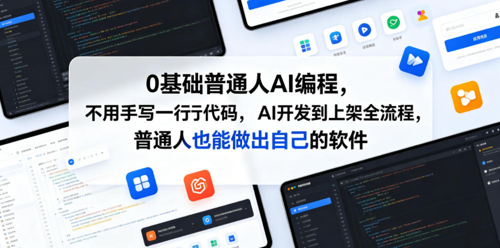 0基础普通人AI编程，不用手写一行代码，AI开发到上架全流程，普通人也能做出自己的软件-AI学习资源网