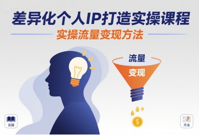 差异化个人IP打造实操课程，实操流量变现方法-AI学习资源网