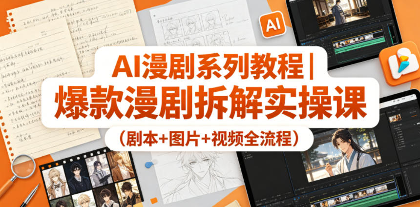 AI漫剧系列教程｜爆款漫剧拆解实操课(剧本+图片+视频全流程)-AI学习资源网