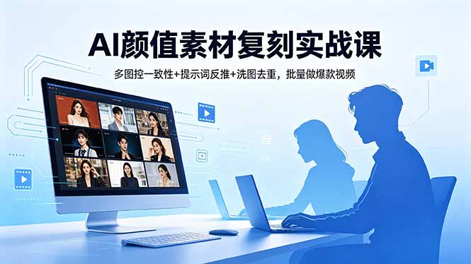 AI颜值素材复刻实战课，多图控一致性+提示词反推+洗图去重，批量做爆款视频-AI学习资源网