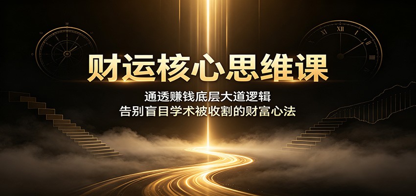 财运核心思维课:通透赚钱底层大道逻辑,告别盲目学术被收割的财富心法-AI学习资源网