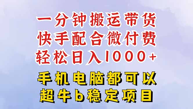 快手黑科技一分钟搬运带货，一刀不剪过原创，微付费投流玩法，轻松日入…-AI学习资源网