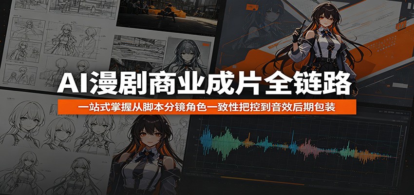AI漫剧商业成片全链路：一站式掌握从脚本分镜角色一致性把控到音效后期包装-AI学习资源网