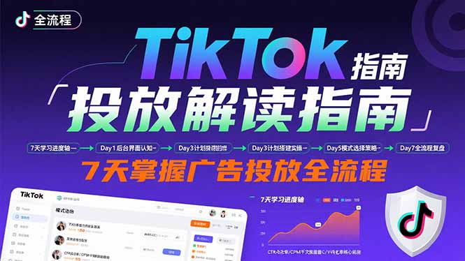 TikTok投放解读指南：后台操作/计划建立/模式选择，7天掌握广告投放全流程-AI学习资源网