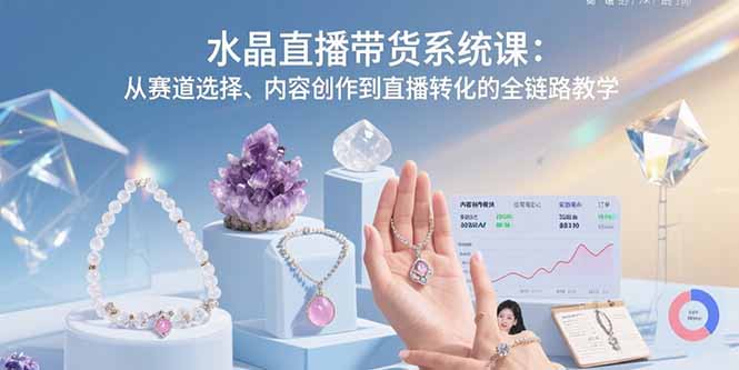 水晶直播带货系统课：从赛道选择、内容创作到直播转化的全链路教学-AI学习资源网