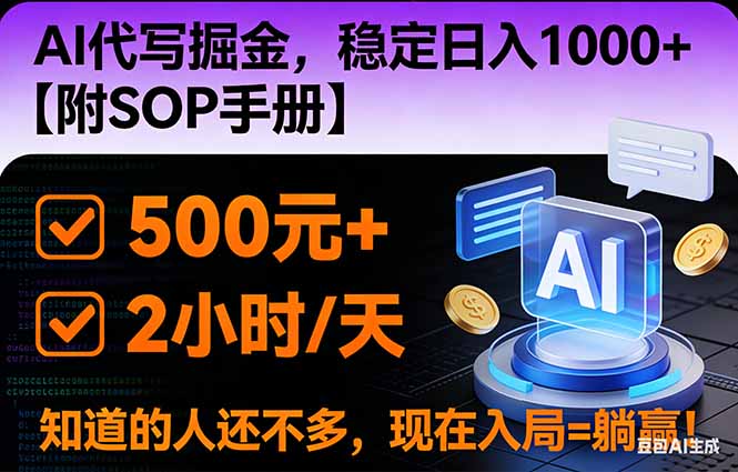 2026风口项目,AI代写掘金,稳定日入1000+,掌握核心技能【附SOP手册】-AI学习资源网