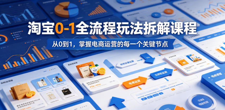 淘宝0-1全流程玩法拆解课程，从0到1，掌握电商运营的每一个关键节点-AI学习资源网