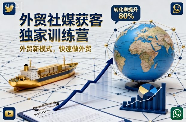 外贸社媒获客独家训练营，外贸新模式，快速做外贸(更新26年6月)-AI学习资源网