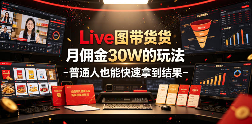 Live图带货月佣金30W的玩法-普通人也能快速拿到结果-AI学习资源网