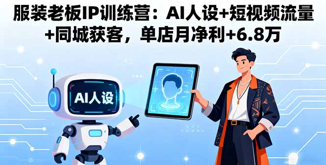 服装老板IP训练营：AI人设+短视频流量+同城获客，单店月净利+6.8万-AI学习资源网