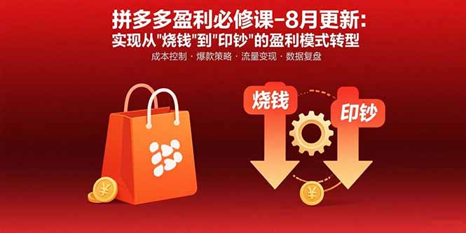 拼多多盈利必修课-8月更新：突破运营瓶颈 实现从烧钱到印钞的盈利模式转型-AI学习资源网