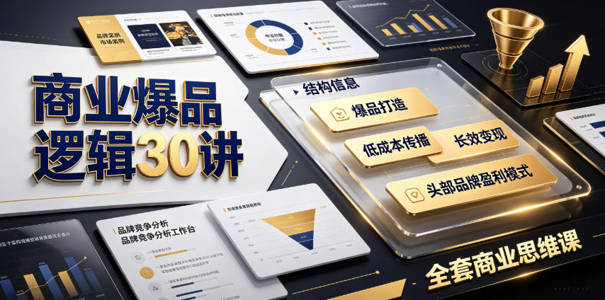 商业爆品逻辑30讲|拆解各行各业头部品牌盈利模式,吃透爆品打造、低成本传播、长效变现全套商业思维课-AI学习资源网