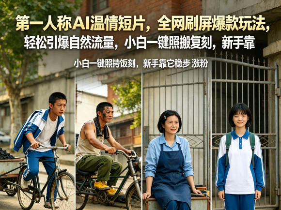 第一人称AI温情短片，全网刷屏爆款玩法，轻松引爆自然流量，小白一键照搬复刻，新手靠它稳步涨粉-AI学习资源网