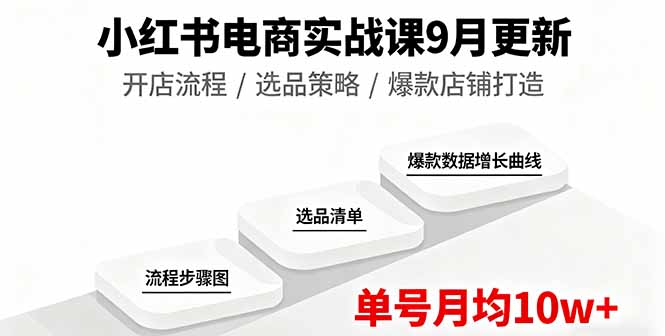 小红书电商实战课9月更新，开店流程/选品策略/爆款店铺打造，单号月均10w+-AI学习资源网