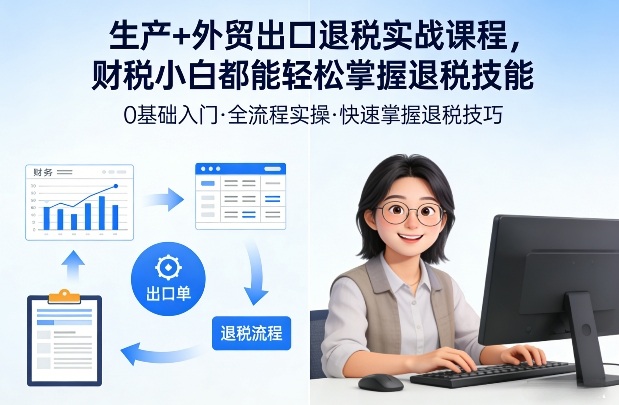 生产+外贸出口退税实战课程，财税小白都能轻松掌握退税技能-AI学习资源网