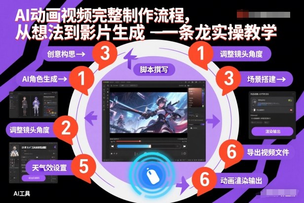 AI动画视频完整制作流程，从想法到影片生成一条龙实操教学-AI学习资源网