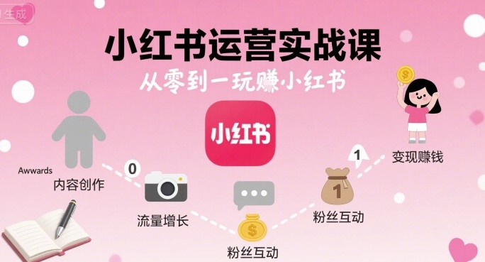 小红书运营实战课，从零到一玩賺小红书-AI学习资源网