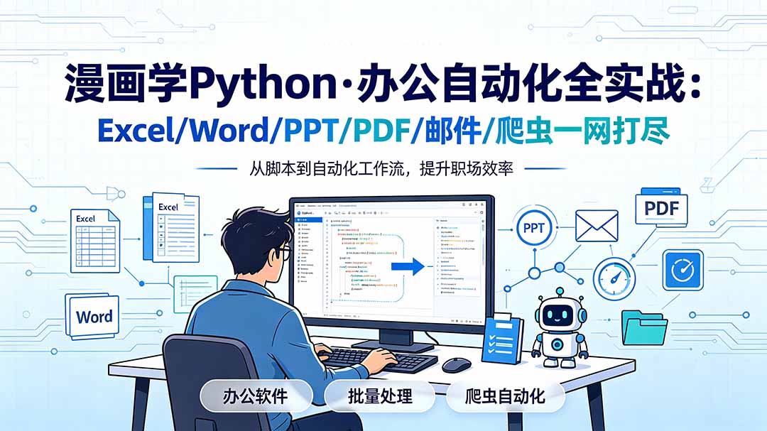 漫画学Python·办公自动化全实战:Excel/Word/PPT/PDF/邮件/爬虫一网打尽-AI学习资源网